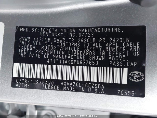Toyota CAMRY SE 2023 4T1T11AK0PU837653 Image 9