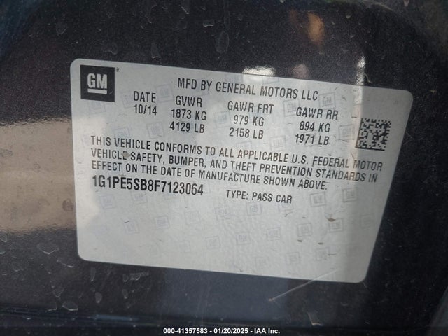 Chevrolet Cruze 2lt Auto 2015 1G1PE5SB8F7123064 Image 9