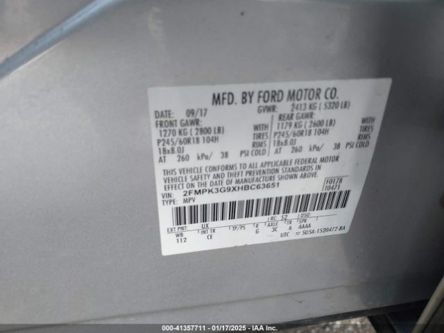 2FMPK3G9XHBC63651 Ford EDGE SE