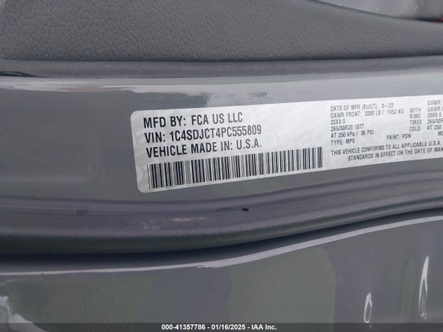 1C4SDJCT4PC555809 Dodge Durango R/t Plus Awd