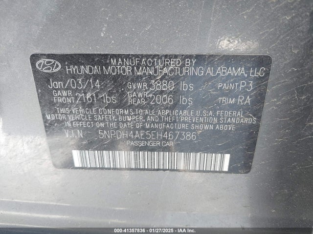 Hyundai ELANTRA SE 2014 5NPDH4AE5EH467386 Image 9