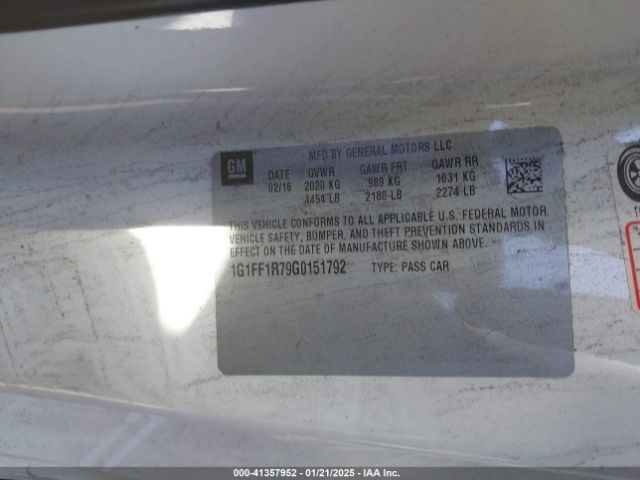 1G1FF1R79G0151792 Chevrolet Camaro 1ss