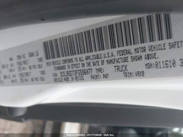 3C6JR6DT2FG596077 RAM 1500 Tradesman