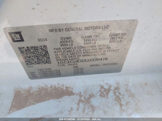 1GC2CUEG3JZ230478 Chevrolet Silverado 2500hd Wt