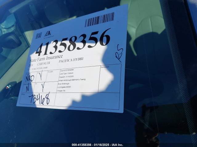 2C4RC1N70JR124688 Chrysler Pacifica Hybrid Limited