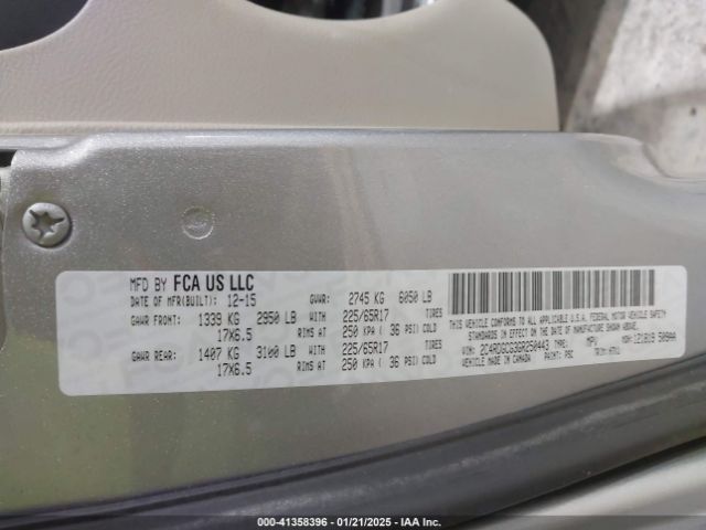2C4RDGCG3GR250443 Dodge Grand Caravan Sxt