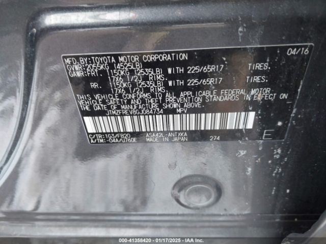 JTMZFREV8GJ084734 Toyota RAV4 LE