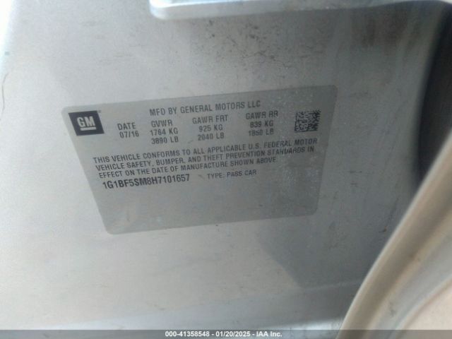 1G1BF5SM8H7101657 Chevrolet Cruze Premier Auto