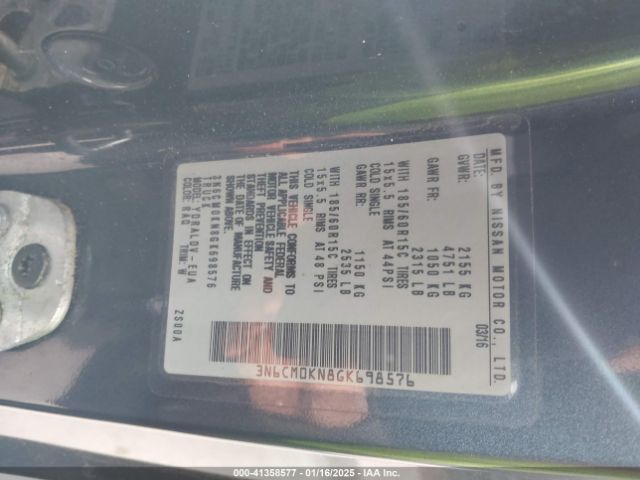 3N6CM0KN8GK698576 Nissan Nv200 S