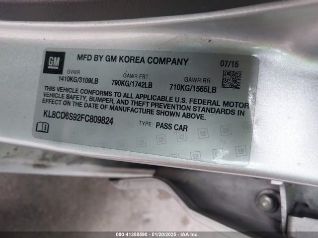 Chevrolet Spark 1lt Cvt 2015 KL8CD6S92FC809824 Image 9