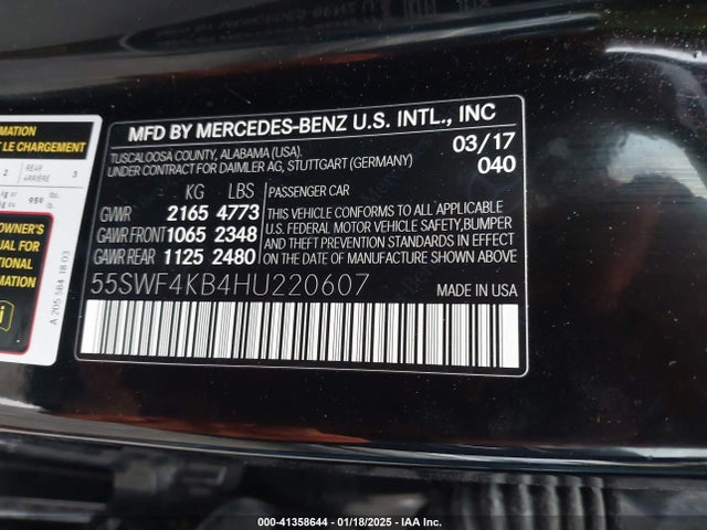 55SWF4KB4HU220607 Mercedes-Benz C 300 4matic/luxury 4matic/sport 4matic