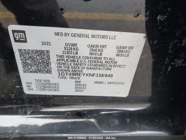 2022 GMC SIERRA 2500HD 1GT49REYXNF156948 Photo 8