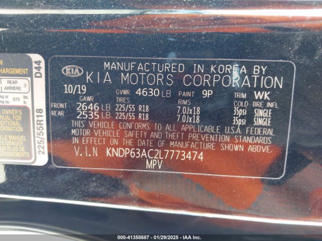 KNDP63AC2L7773474 KIA SPORTAGE S