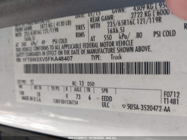 1FTSW3XV5FKA48407 Ford Transit-350