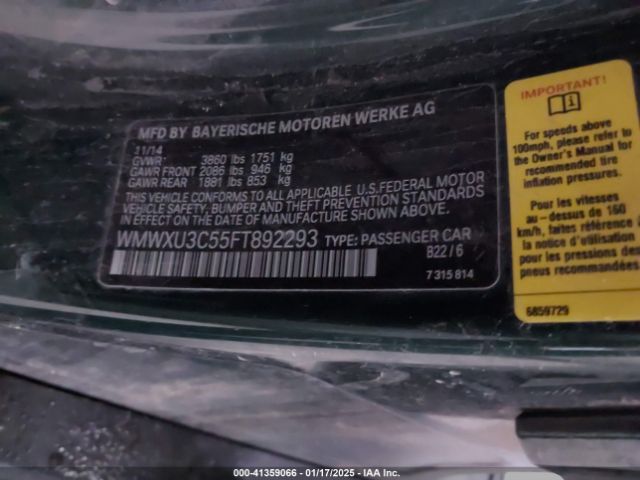 WMWXU3C55FT892293 Mini Hardtop Cooper S
