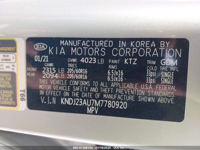 KIA SOUL LX 2021 KNDJ23AU7M7780920 Image 9