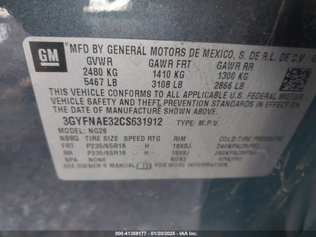 2012 CADILLAC SRX 3GYFNAE32CS631912 Photo 8