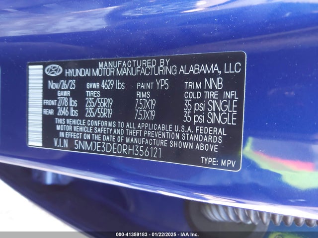 Hyundai Tucson Limited 2024 5NMJE3DE0RH356121 Image 9