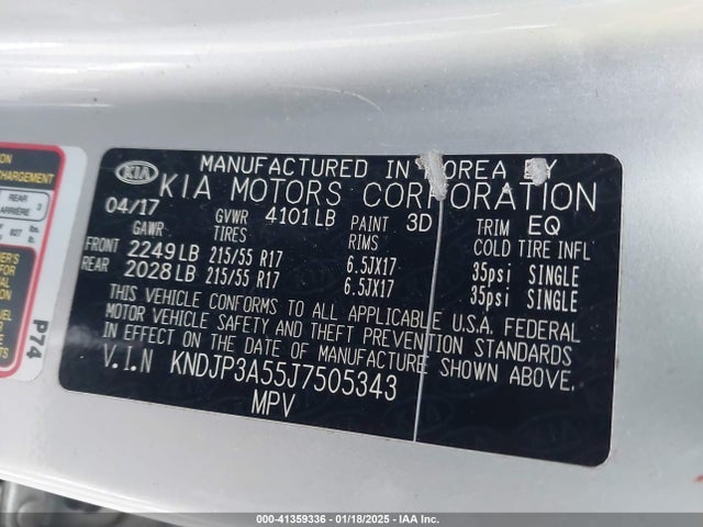 KNDJP3A55J7505343 KIA SOUL +