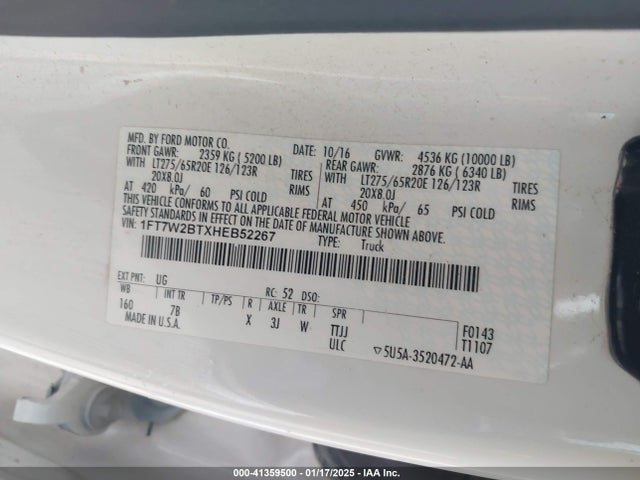 Ford F-250 Platinum 2017 1FT7W2BTXHEB52267 Image 9