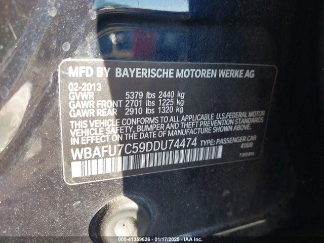 Продажа на аукционе авто 2013 Bmw 535i Xdrive, vin: WBAFU7C59DDU74474, номер лота: 41359626