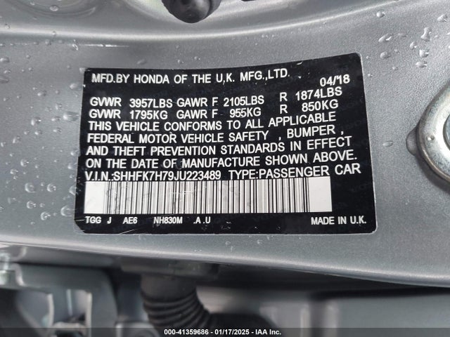 Honda Civic Ex-l 2018 SHHFK7H79JU223489 Image 9
