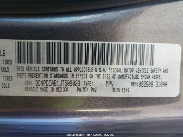 3C4PDCAB1JT509023 Dodge JOURNEY SE