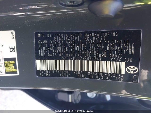 Toyota COROLLA LE 2024 5YFB4MDE7RP081544 Image 9