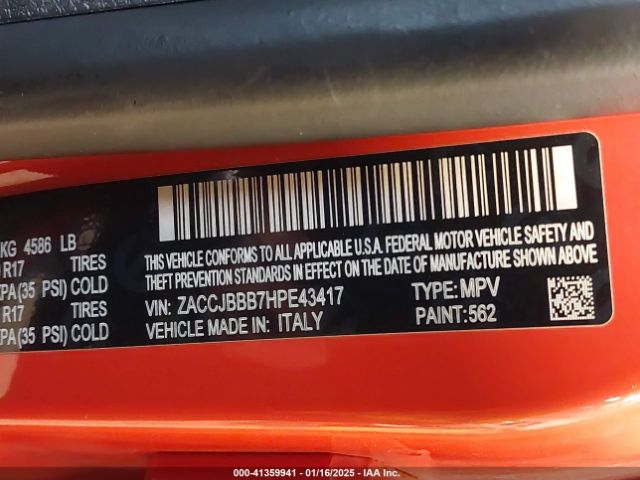 ZACCJBBB7HPE43417 Jeep Renegade Latitude 4x4