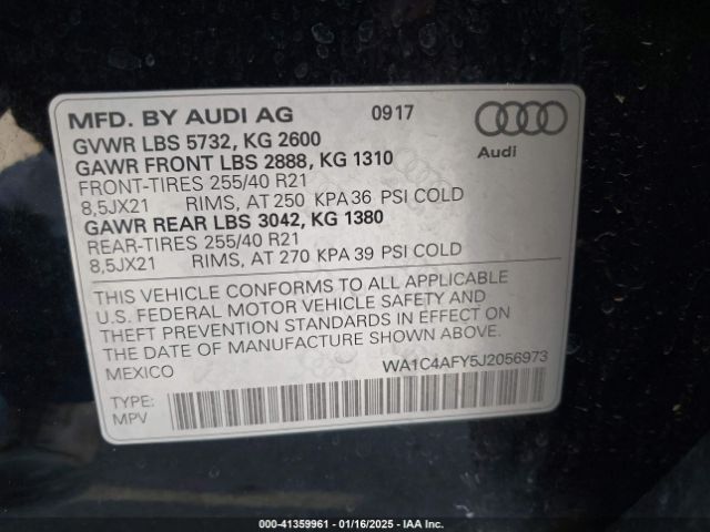 WA1C4AFY5J2056973 Audi Sq5 3.0t Premium Plus