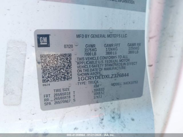 1GCRYDEDXLZ326844 Chevrolet Silverado 1500 4wd Double Cab Standard Bed Lt