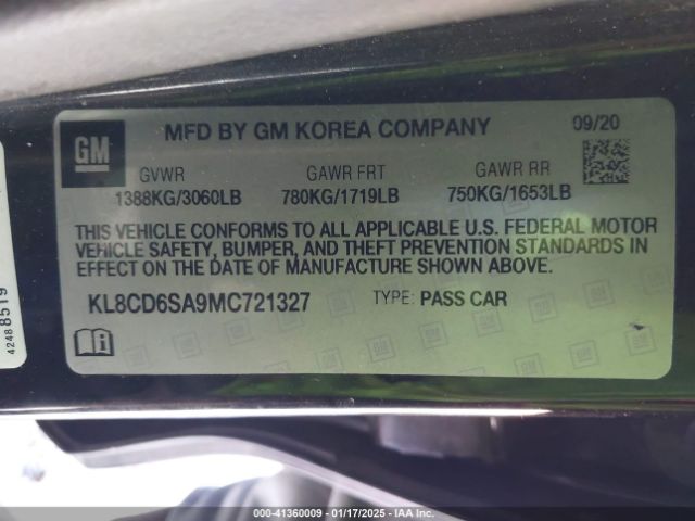 KL8CD6SA9MC721327 Chevrolet Spark Fwd 1lt Automatic
