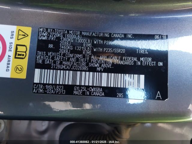 2T2BGMCA7JC026985 Lexus RX 450H