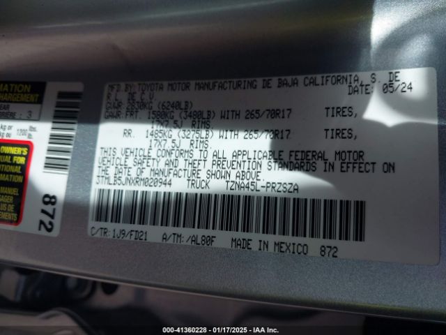 3TMLB5JNXRM020944 Toyota Tacoma Trd Off Road