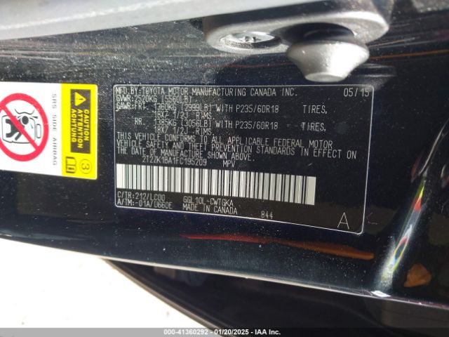 2T2ZK1BA1FC195209 Lexus RX 350