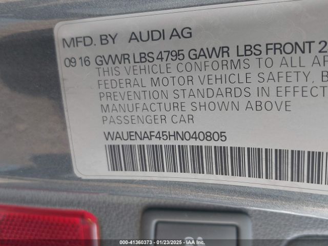 WAUENAF45HN040805 Audi A4 2.0t Premium