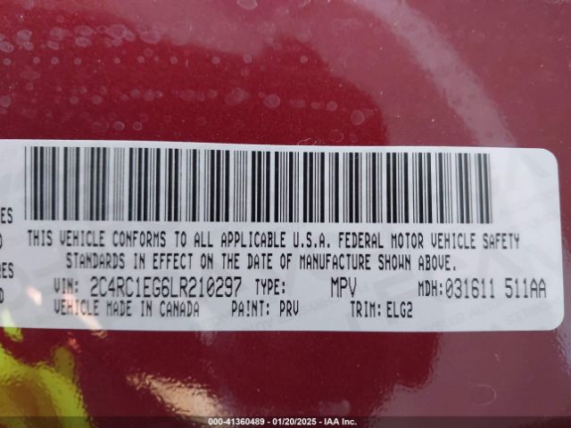 2C4RC1EG6LR210297 Chrysler Pacifica Touring L Plus
