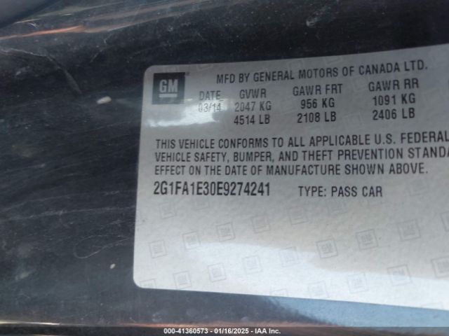 2G1FA1E30E9274241 Chevrolet Camaro 2ls
