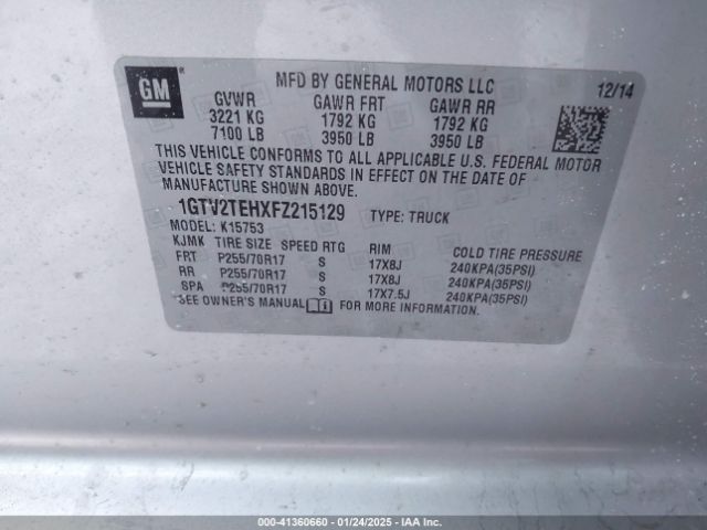 1GTV2TEHXFZ215129 GMC SIERRA 1500