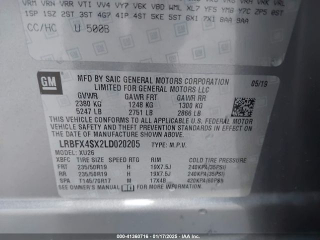 LRBFX4SX2LD020205 Buick Envision Awd Premium Ii
