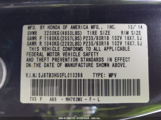 2015 ACURA RDX 5J8TB3H50FL010268 Photo 8