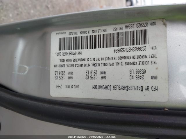 2005 CHRYSLER 300C 2C3AA63H25H520634 Photo 8