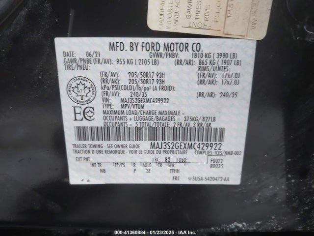 Ford Ecosport Se 2021 MAJ3S2GEXMC429922 Image 9