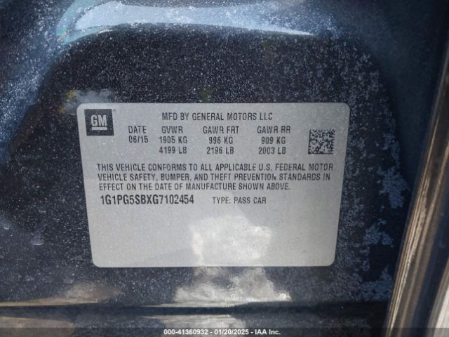 1G1PG5SBXG7102454 Chevrolet Cruze Limited Ltz Auto