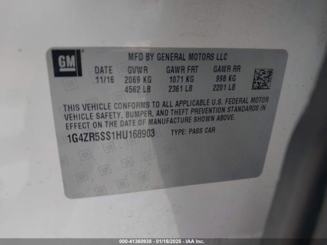 1G4ZR5SS1HU168903 Buick Lacrosse Premium