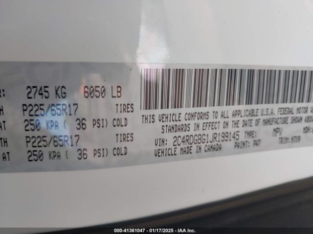 2C4RDGBG1JR199145 Dodge Grand Caravan Se Plus