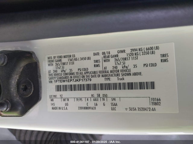 Ford F-150 Xlt 2018 1FTEW1EP7JKF17379 Image 9