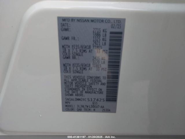 5N1AL0MM2FC517425 Infiniti QX60