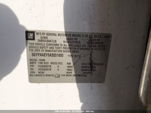 2010 CADILLAC SRX 3GYFNAEY6AS551893 Photo 8