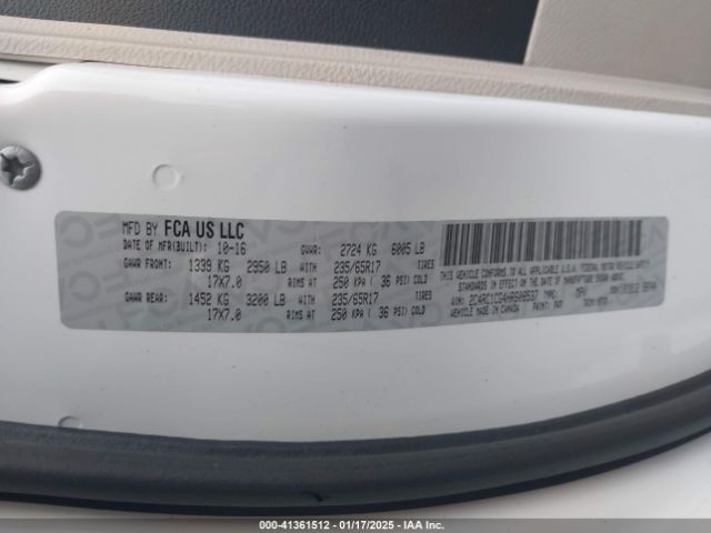 2C4RC1CG4HR608537 Chrysler Pacifica Lx